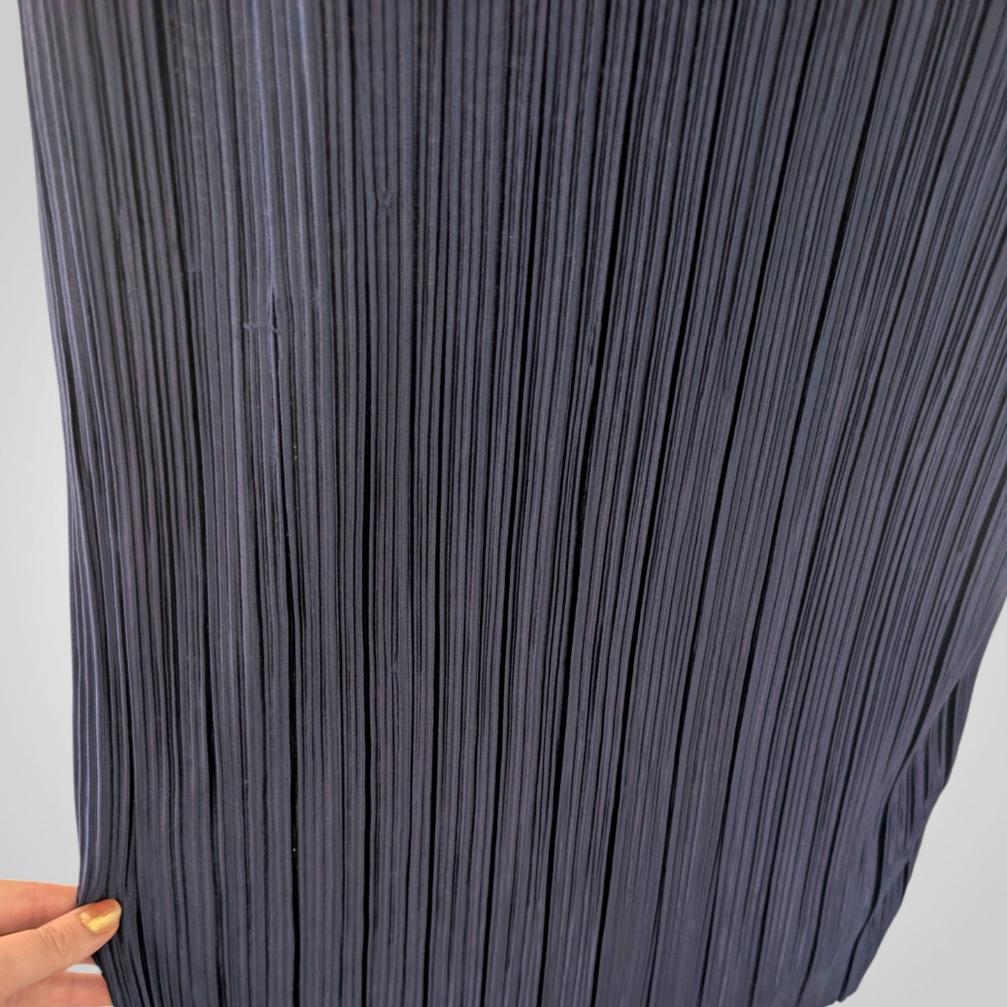 Navy Blue Plisse Midi Dress