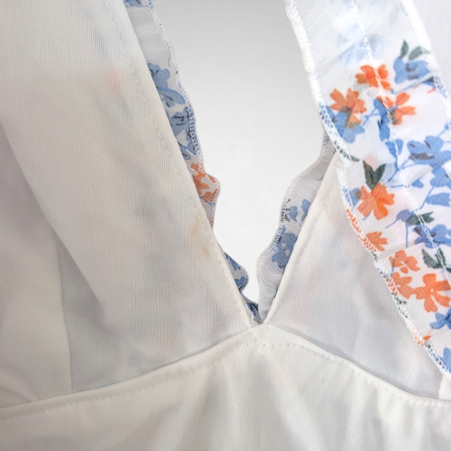 Cottagecore White Ruffle Mini Dress