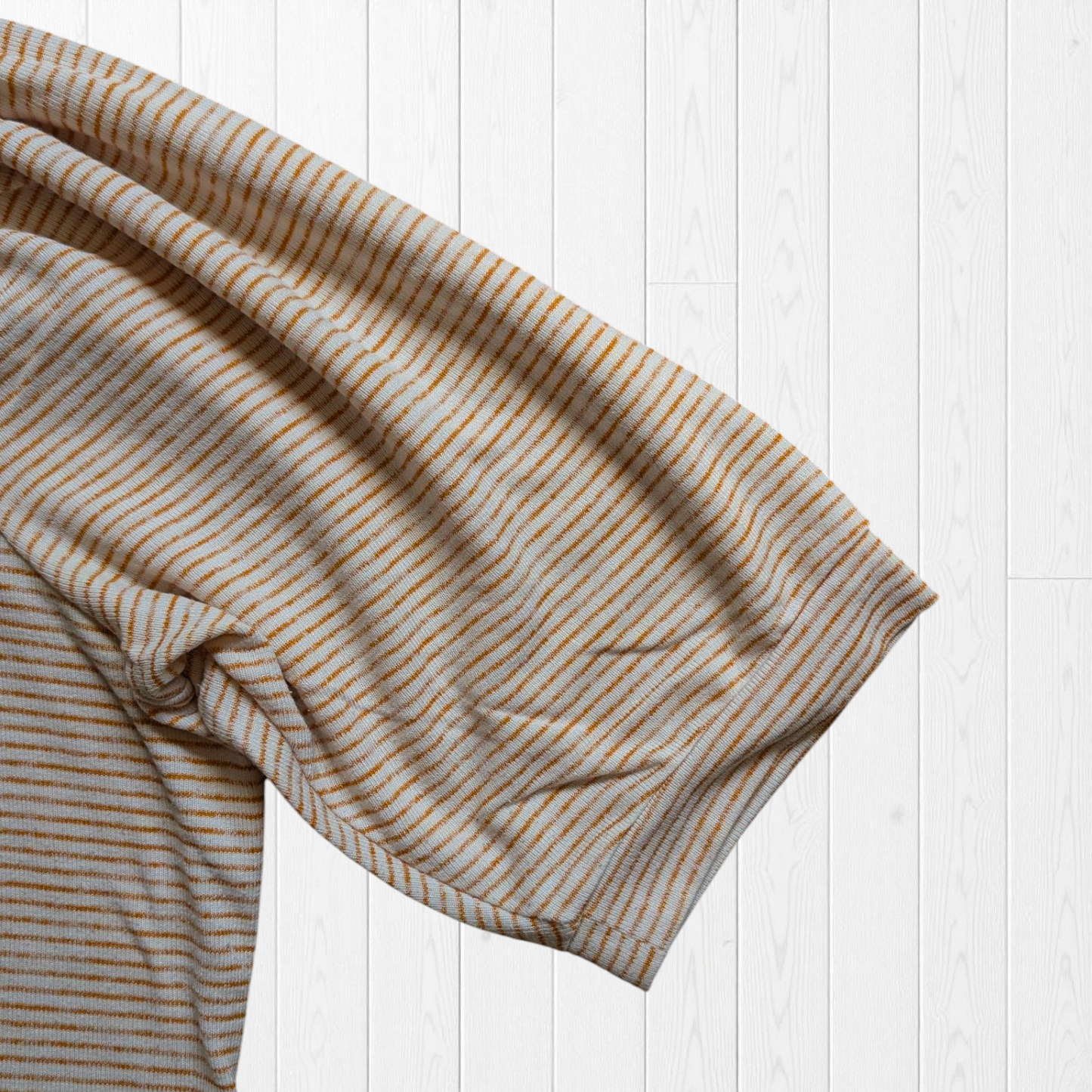 Yellow & White Striped Puff Sleeve Top