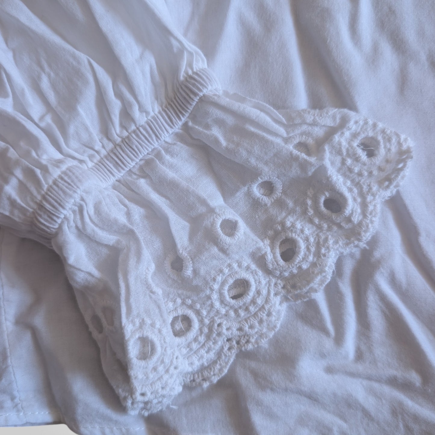 White Cotton Prairie Blouse