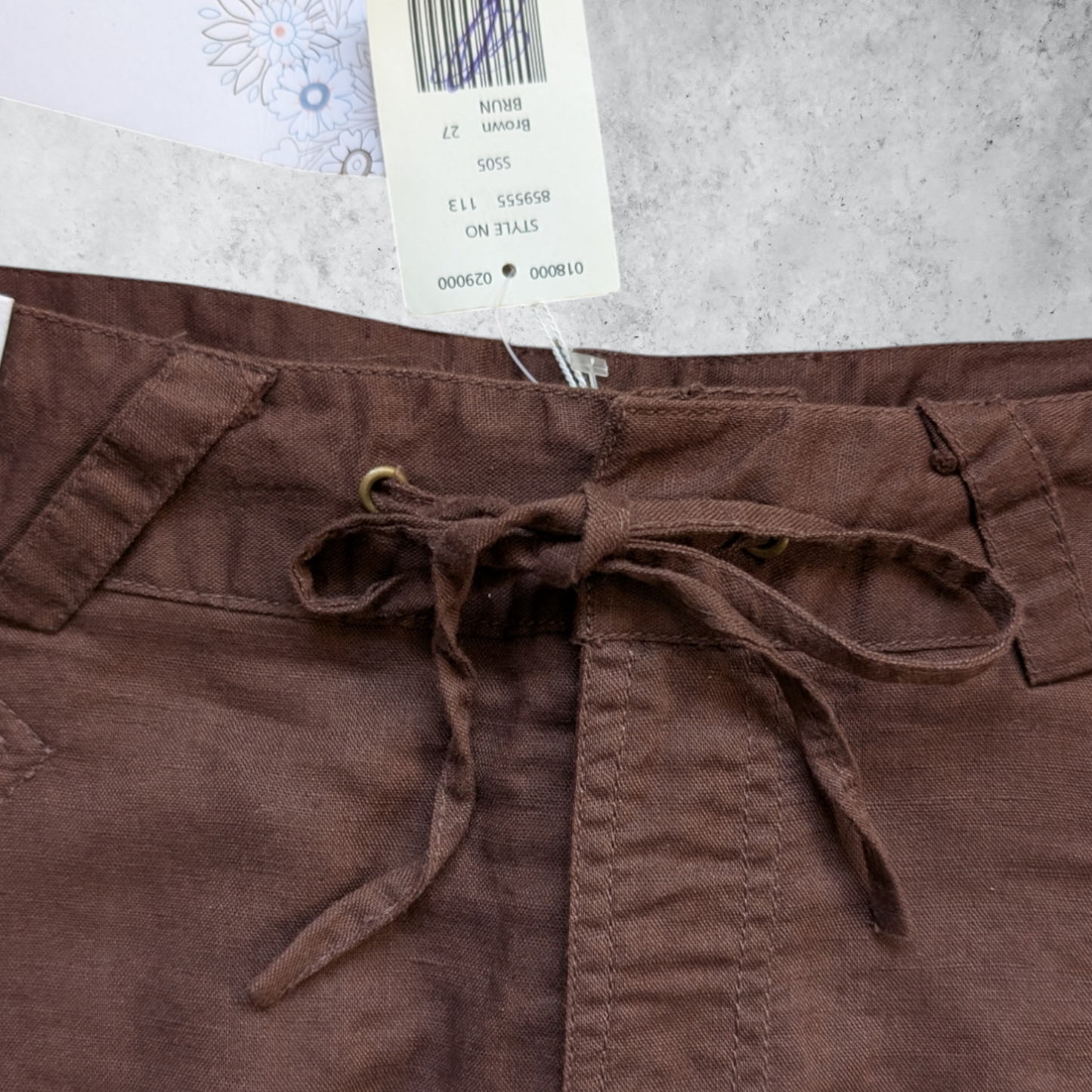 00's Brown Linen Skirt