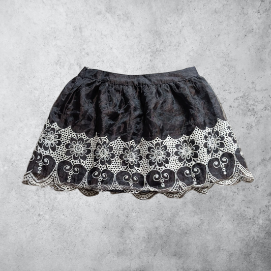 00's Embroidered Mini Skirt