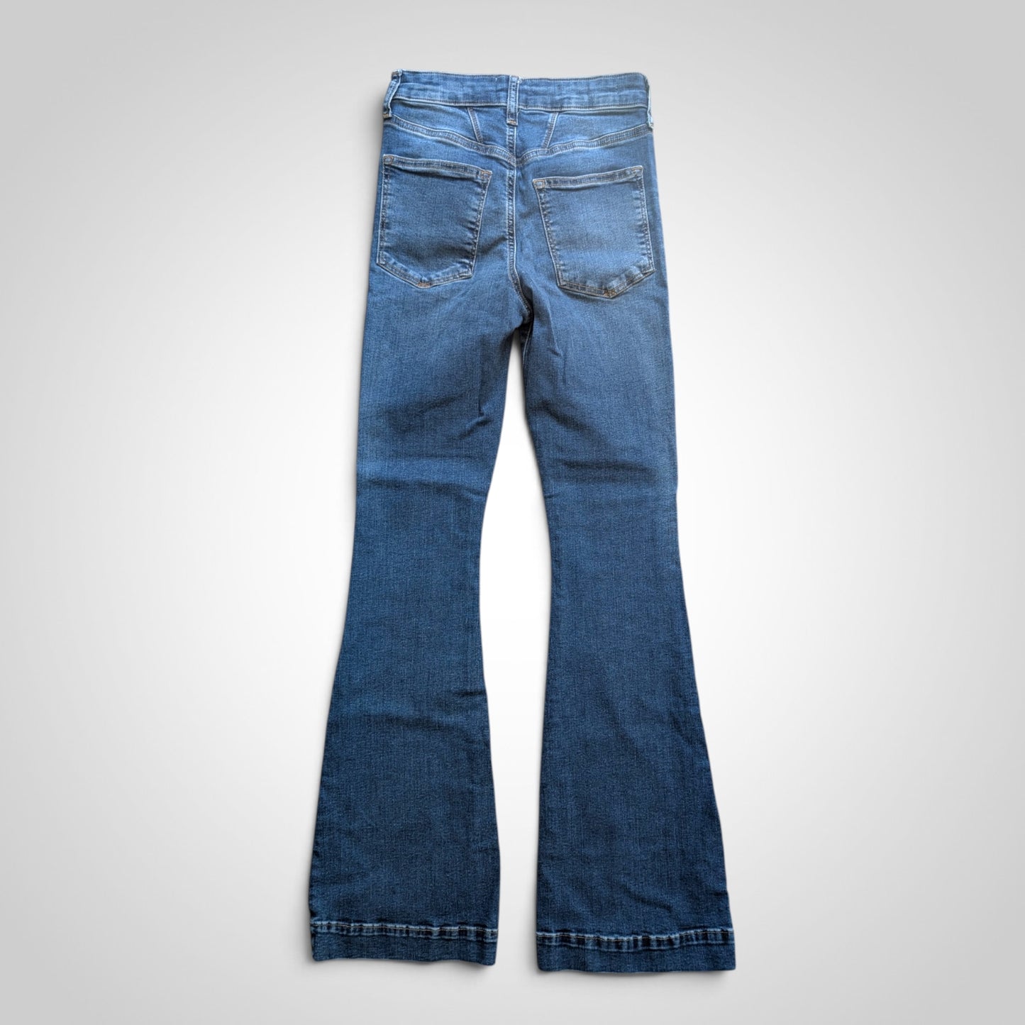 Blue High Waisted Flared Jeans | W24.5