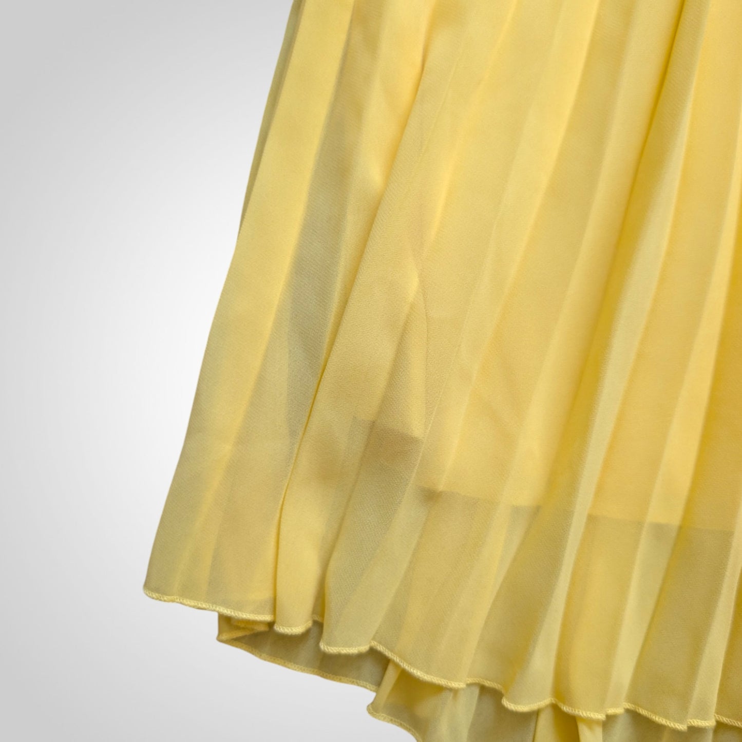 Butter Yellow Pleated Midi Skirt