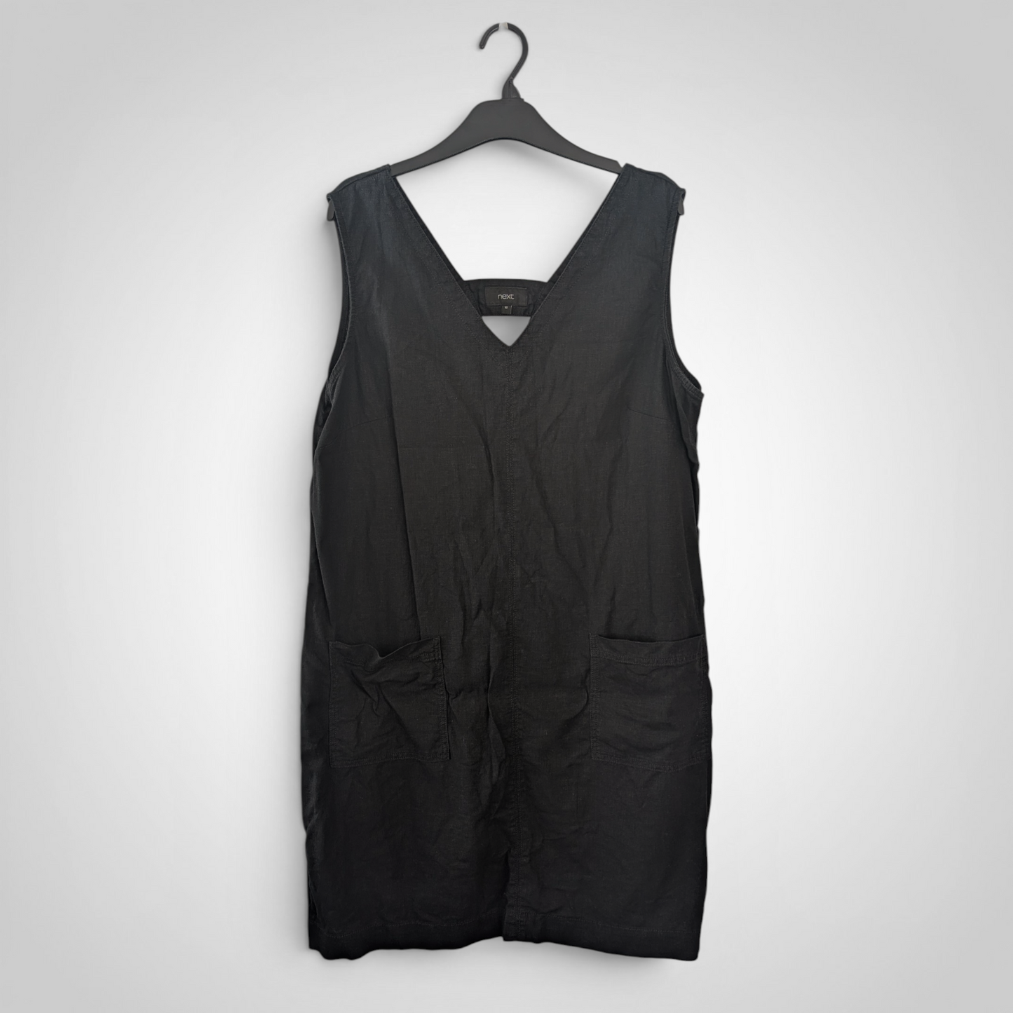 Next Linen Blend Black Dress