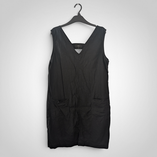 Next Linen Blend Black Dress