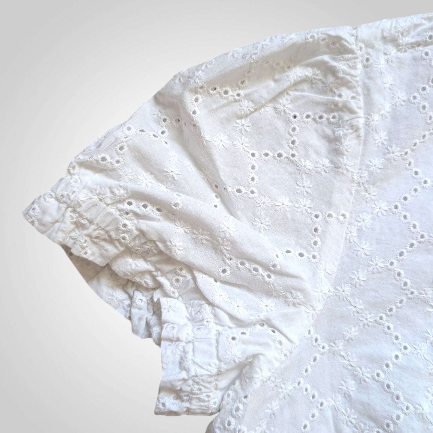 White Broderie Anglaise Cotton Blouse