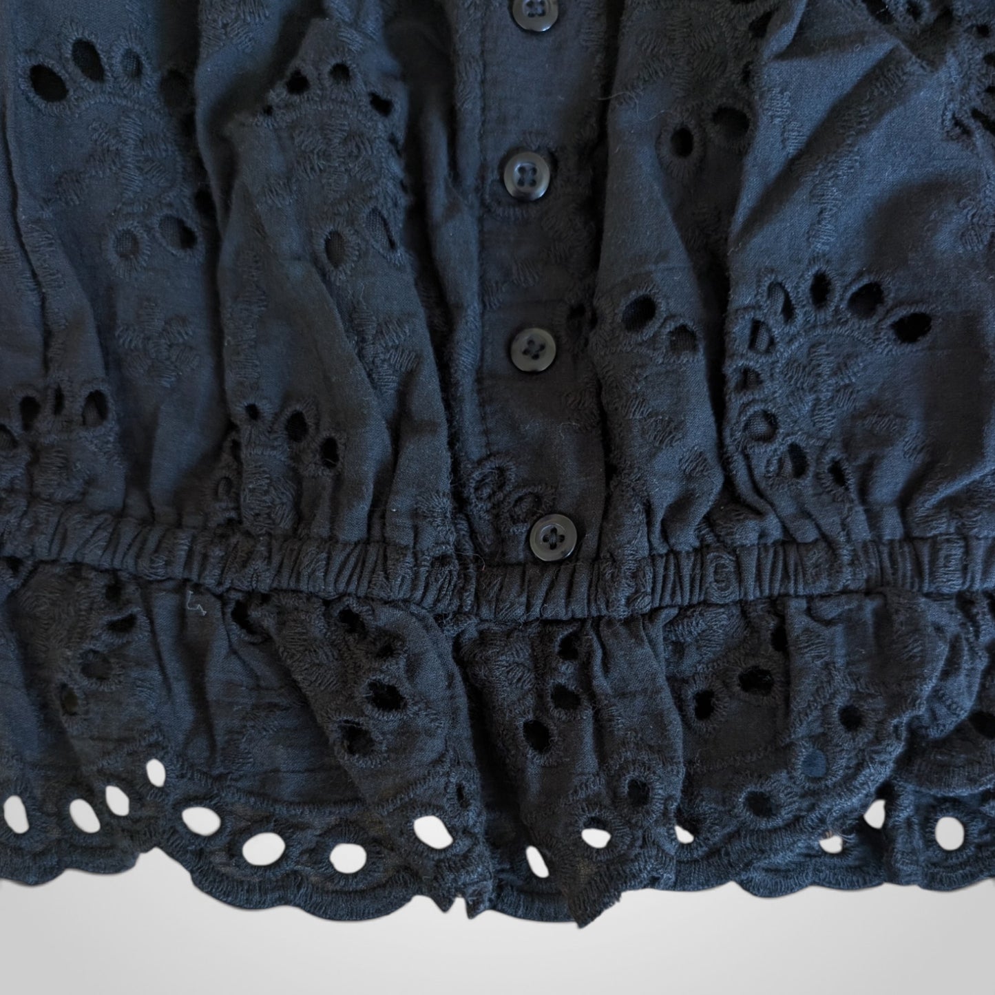 Black Broderie Milkmaid Top