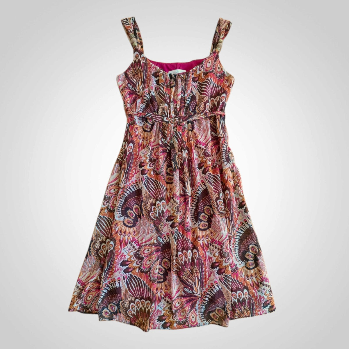 00s Magenta Boho A-Line Dress