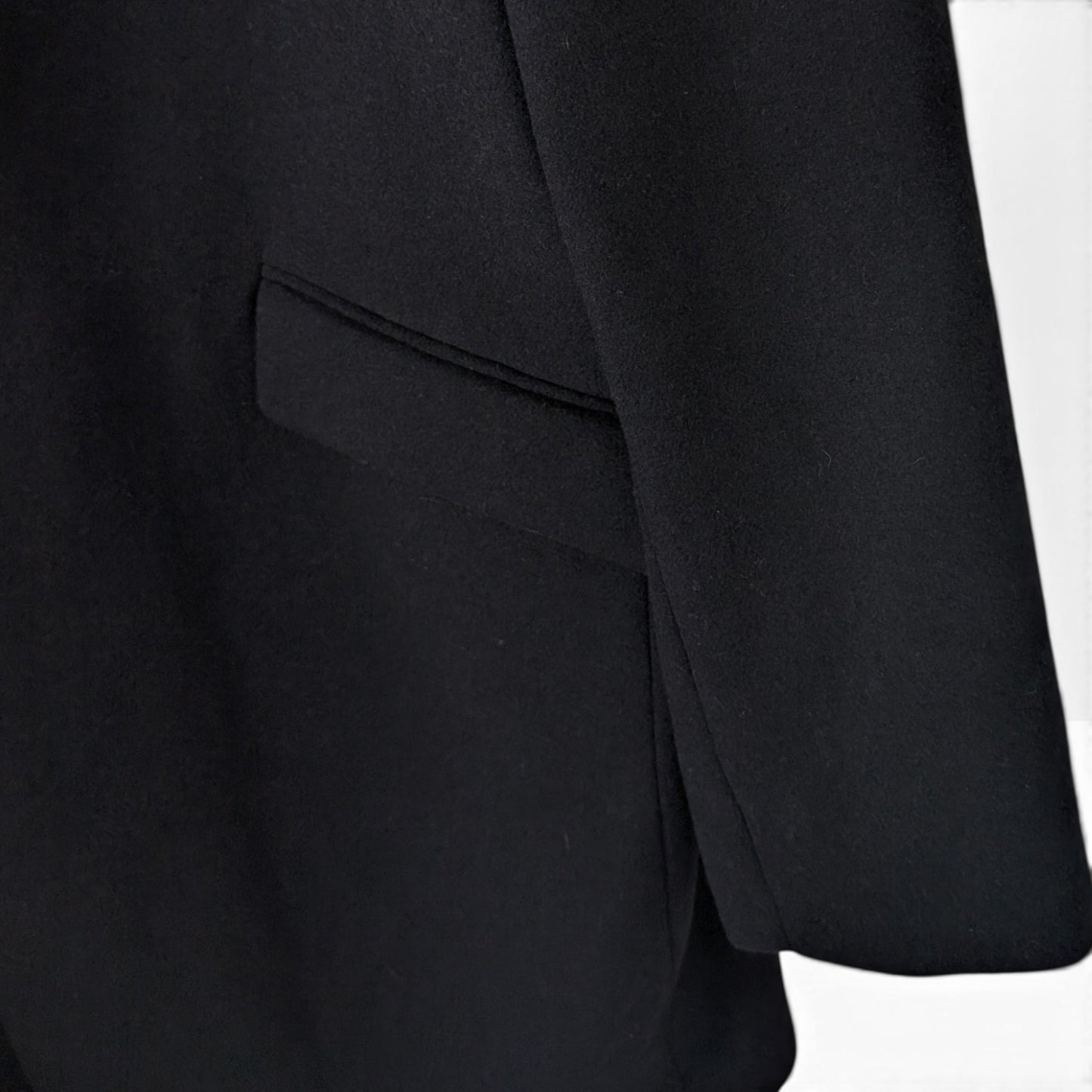 Black Wool Blend Tailored Coat