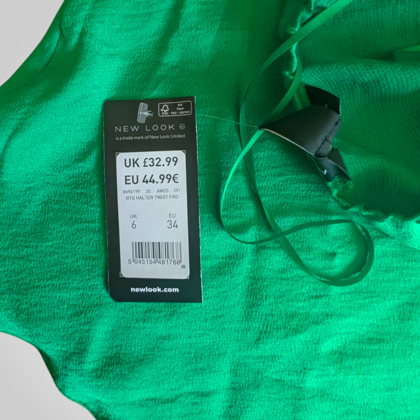 Emerald Green Twist Front Halter Neck Midi Dress