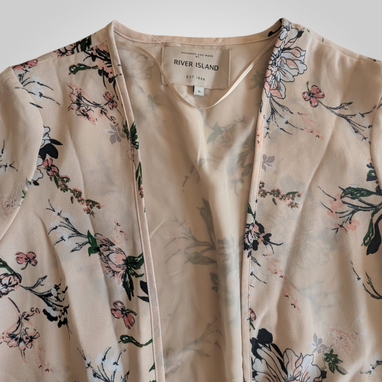 Peach Floral Kimono Jacket