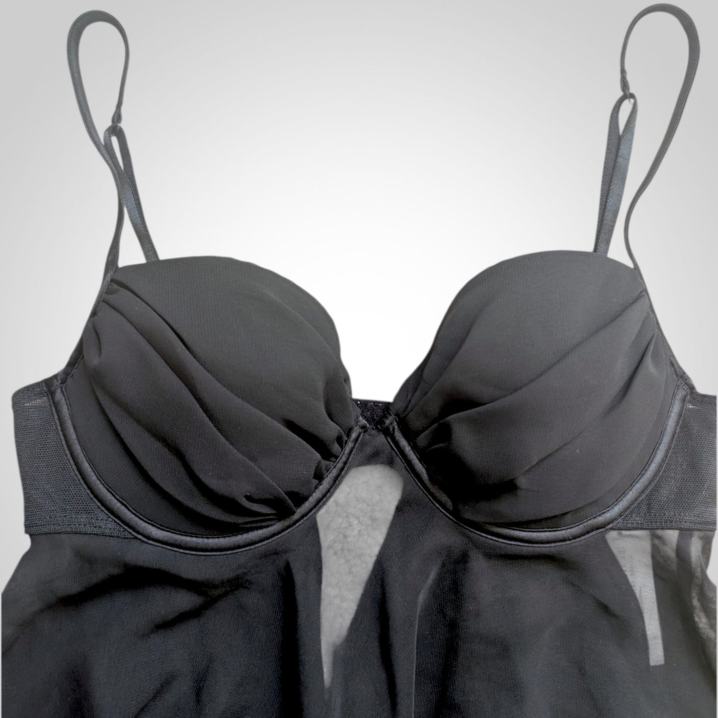00's La Senza Black Sheer Babydoll Top