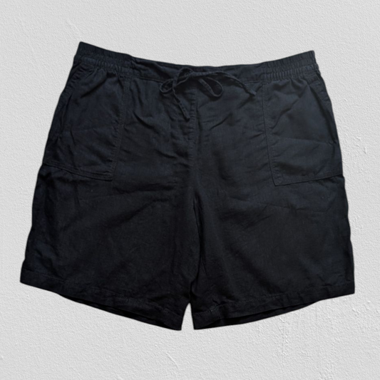 Black Linen Shorts