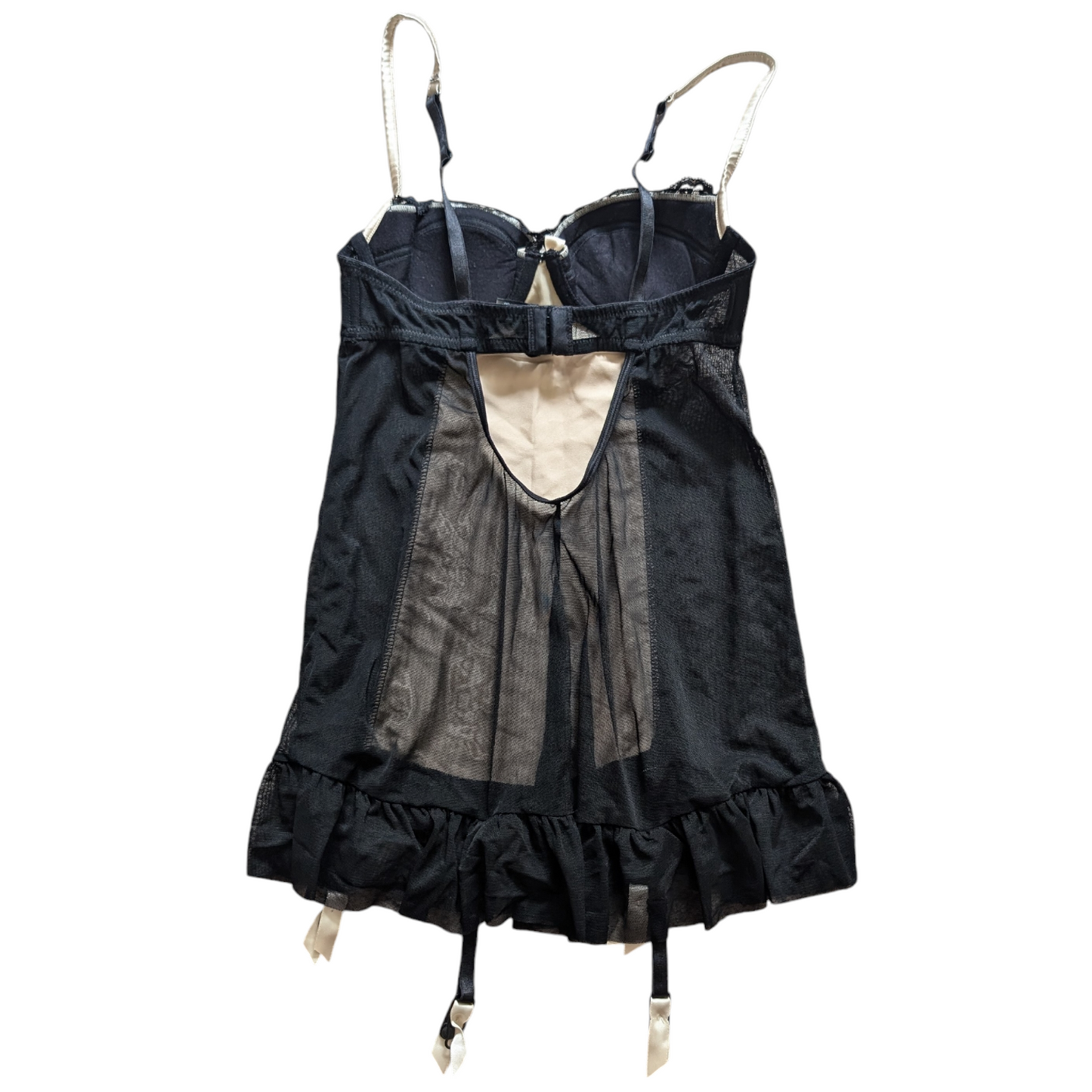 00's La Senza Black & Champagne Basque Top