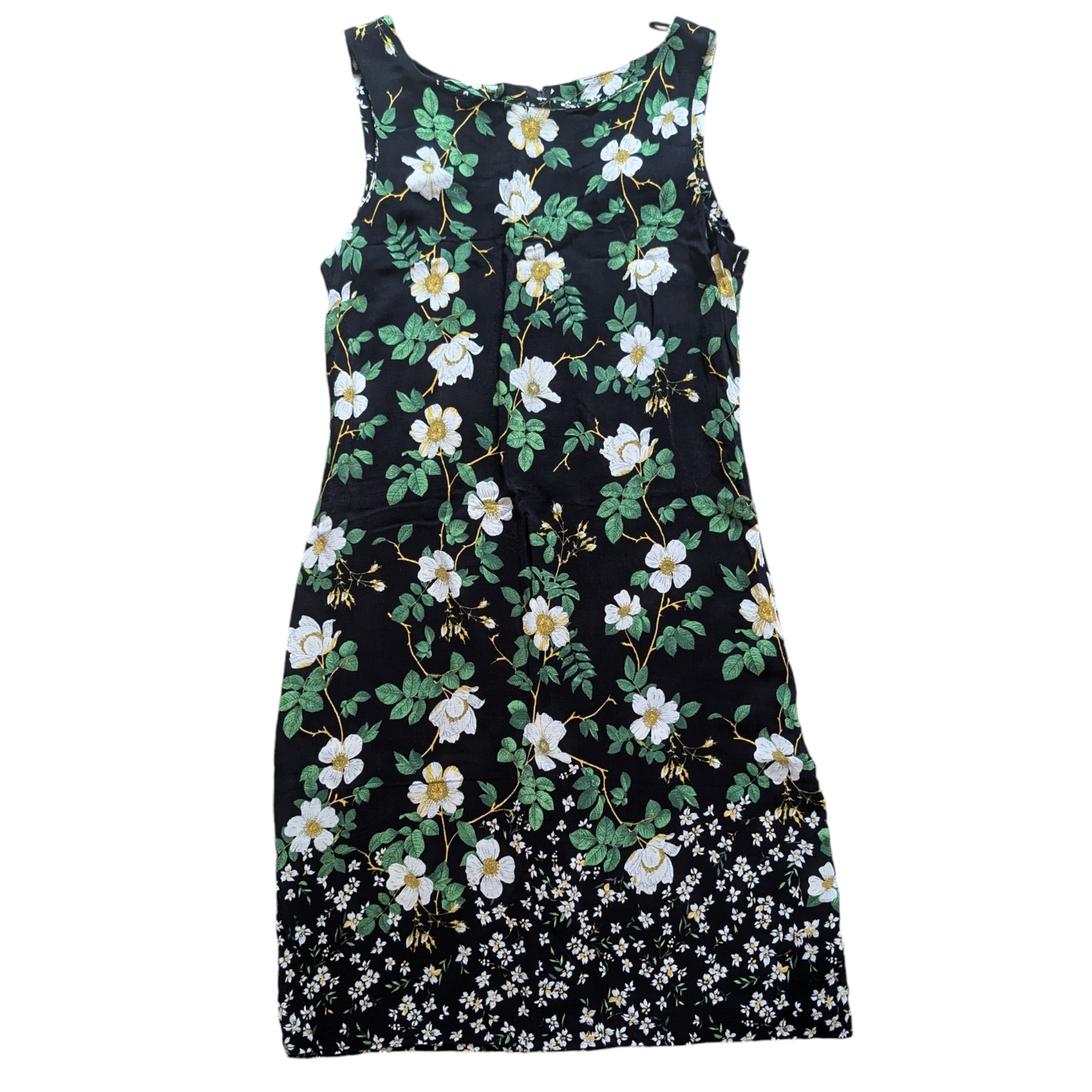 00's Floral Black Shift Dress