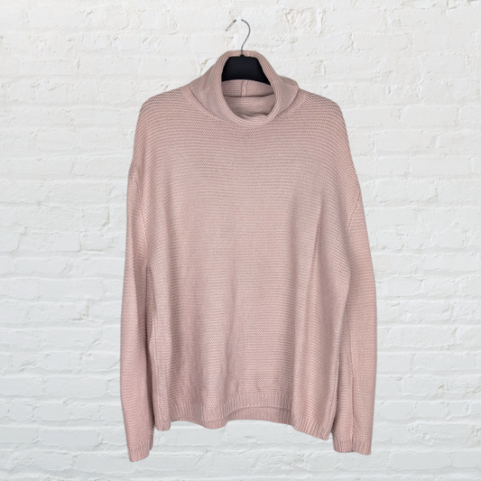 H&M Pink Oversized Turtleneck Jumper
