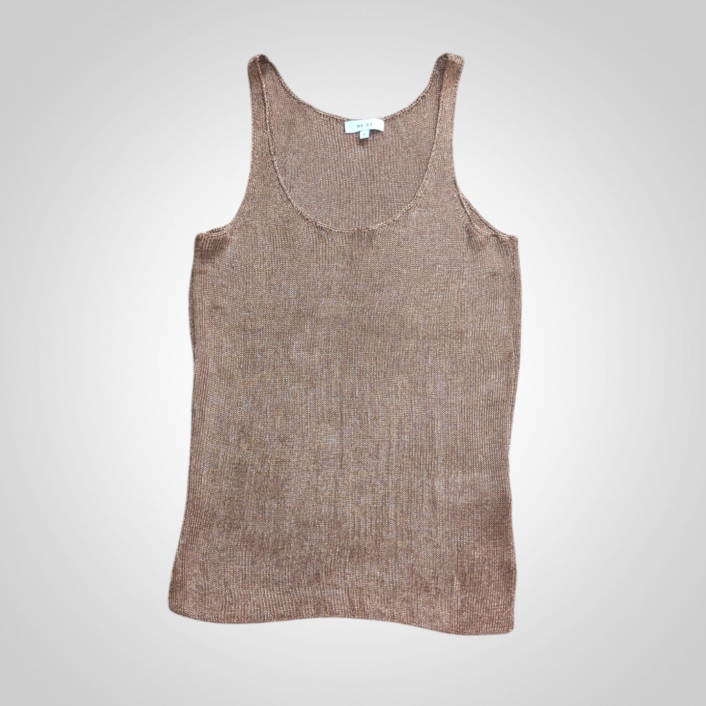 Reiss Bronze Metallic Fine Knit Vest Top