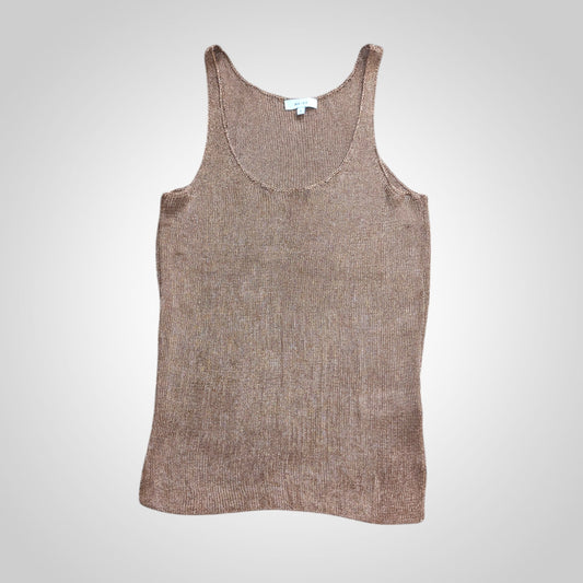 Reiss Bronze Metallic Fine Knit Vest Top
