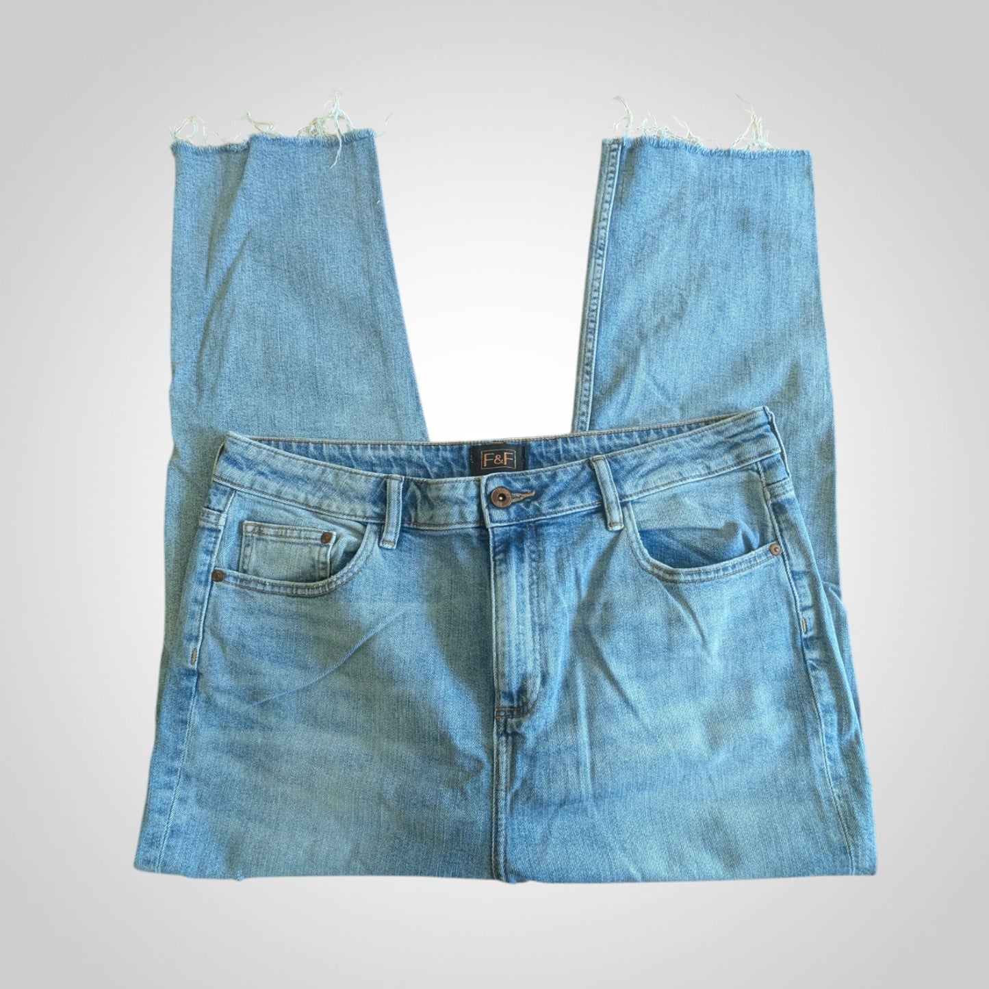 Light Blue Distressed Cropped Jeans