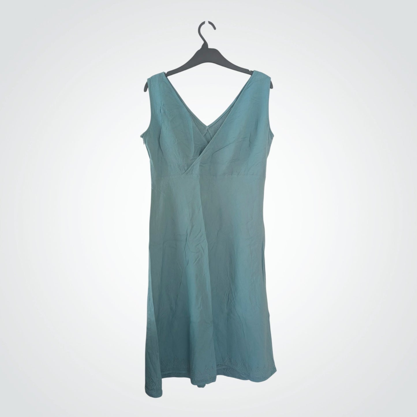 00s Icy Duck Egg Blue Linen Blend Dress