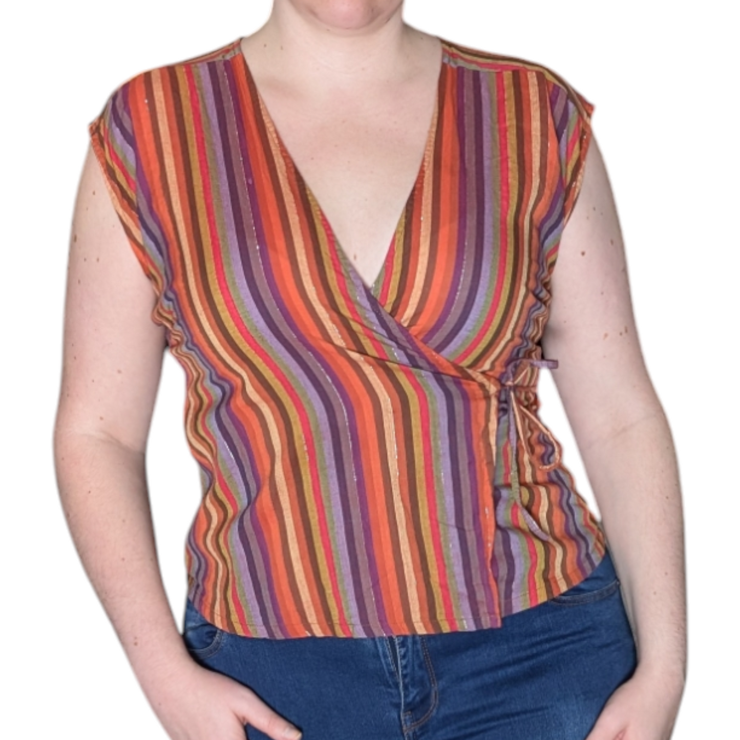 00's Rainbow Wrap Top