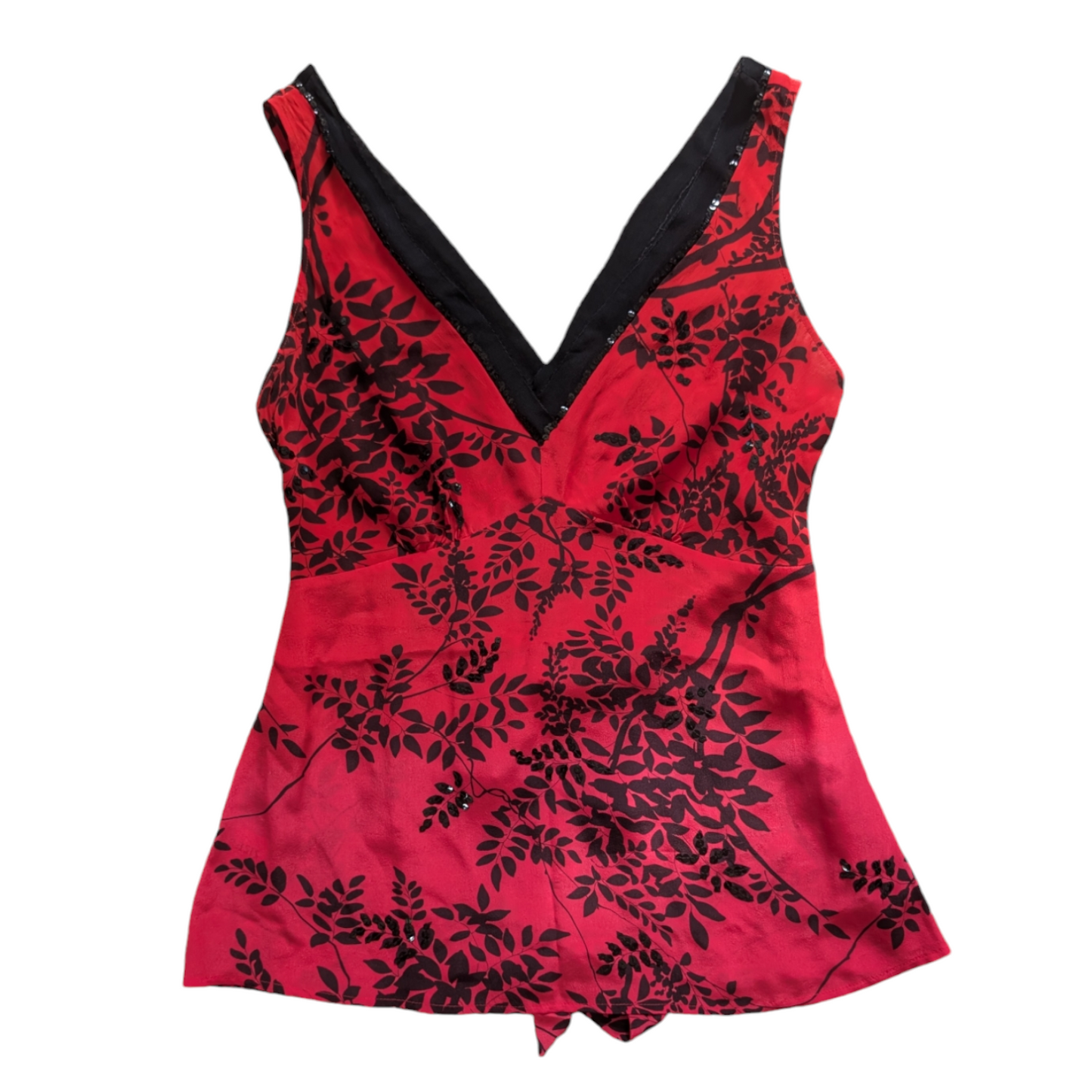 00's Vamp Red & Black V-neck Cami