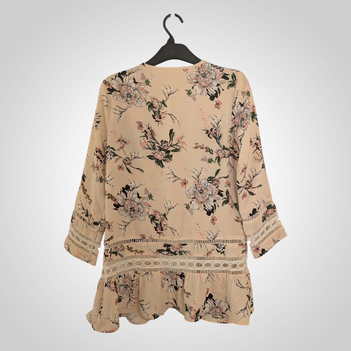 Peach Floral Kimono Jacket