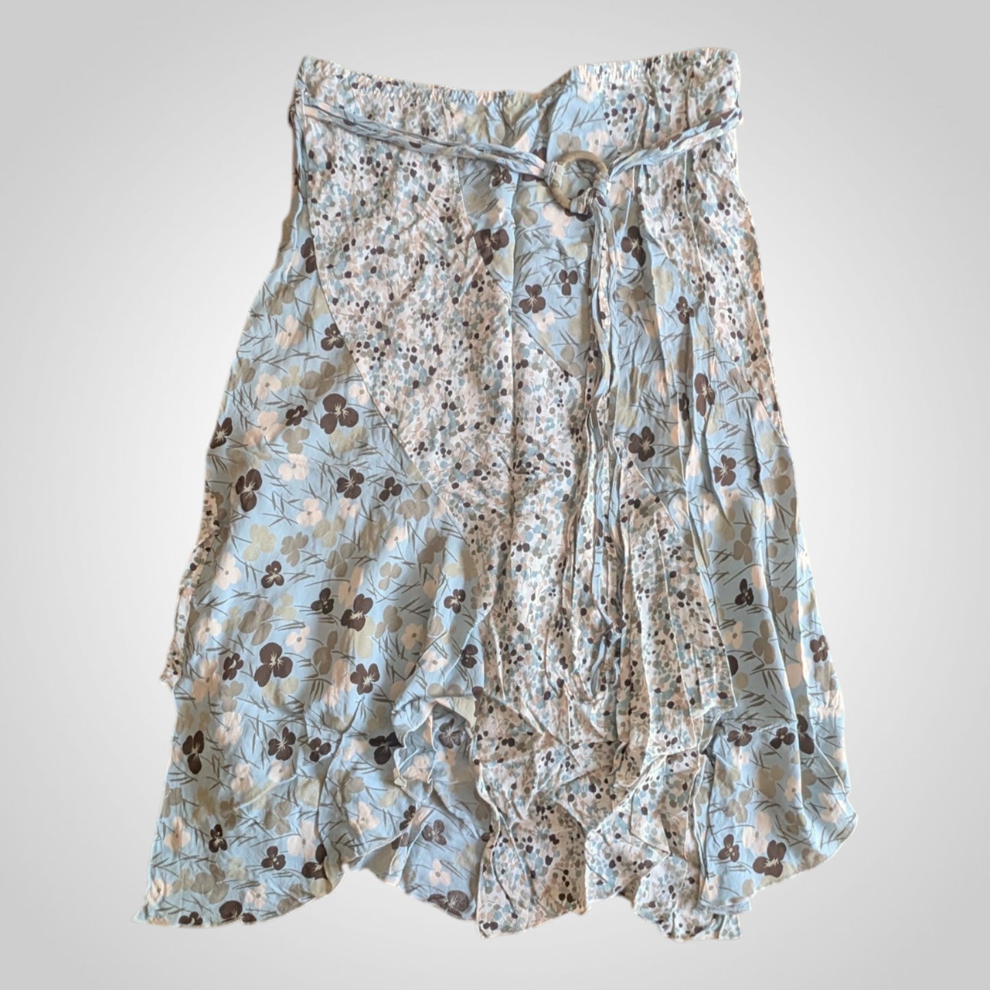 00s Fairycore Panelled Floral Hanky Hem Skirt