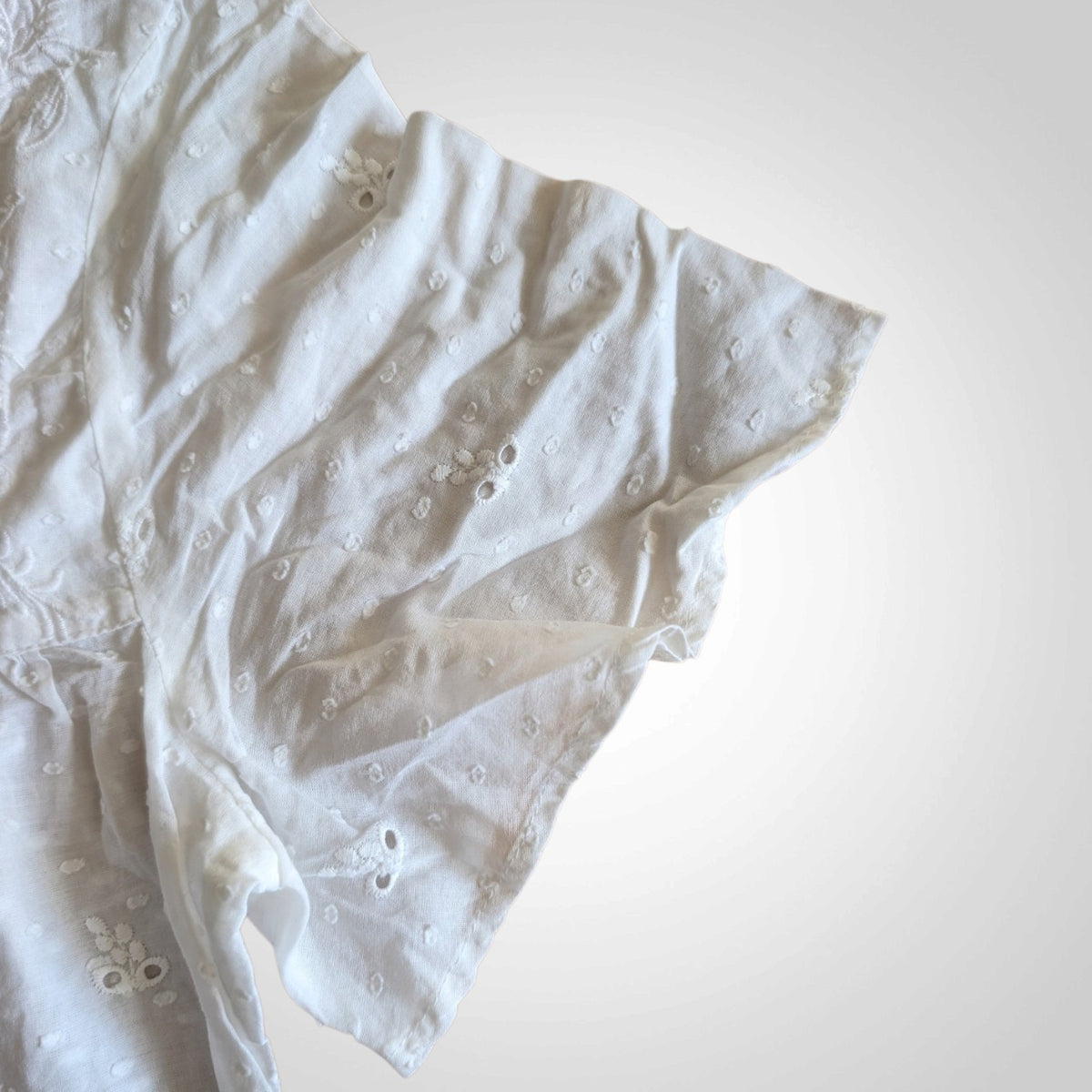 FatFace White Broderie Anglaise Blouse