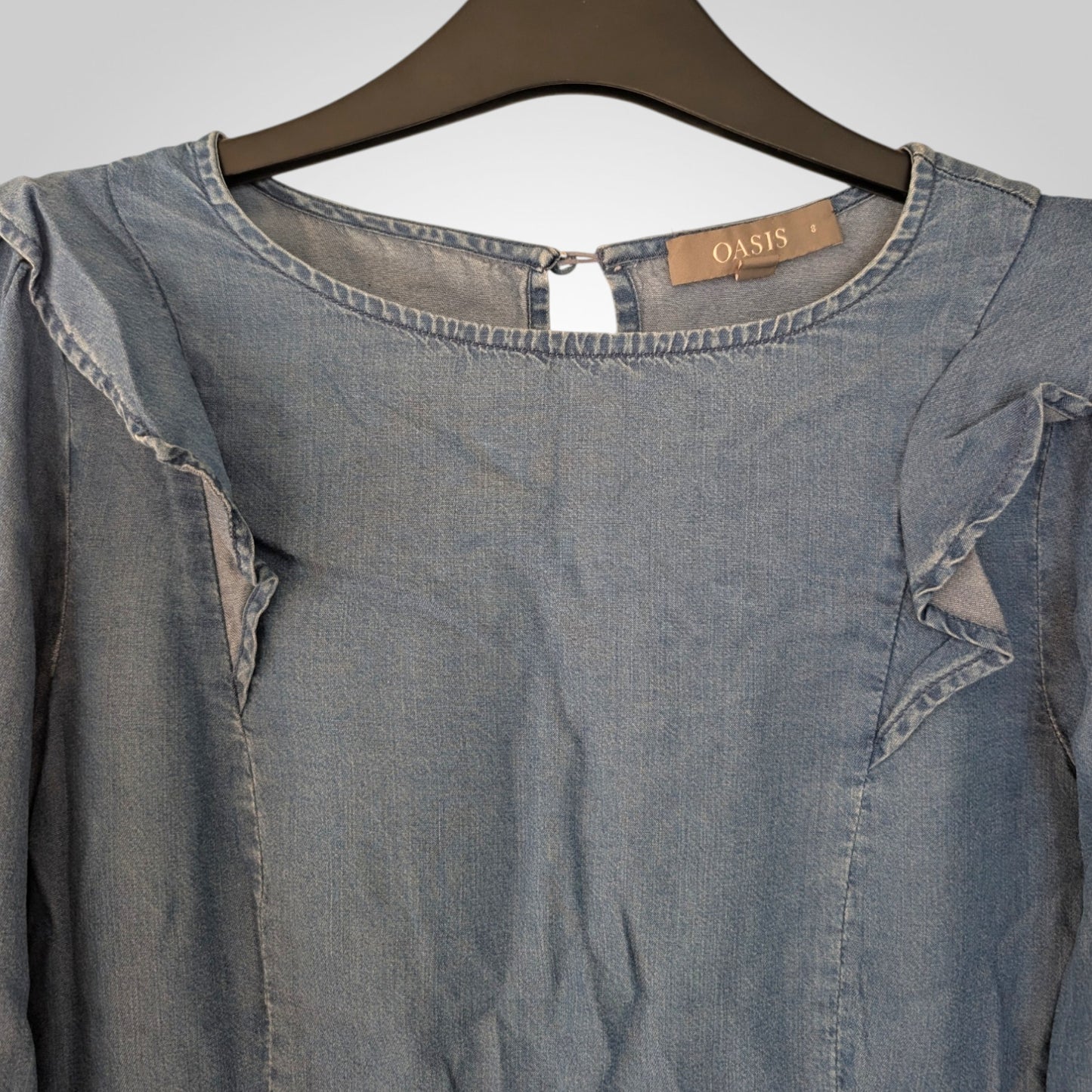 Oasis Soft Blue Denim Mini Dress