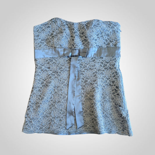 00s Grey Blue Bandeau Top