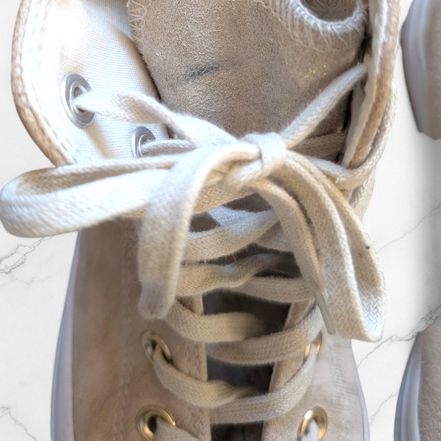 Converse Metallic Gold Brush High Top Trainers - UK 5.5