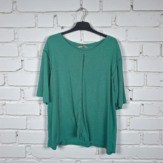 Green Eyelet Relaxed Top