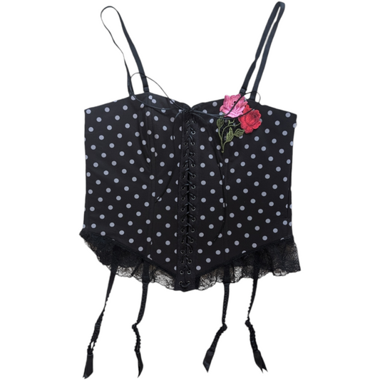 00's Black Polka Dot Corset