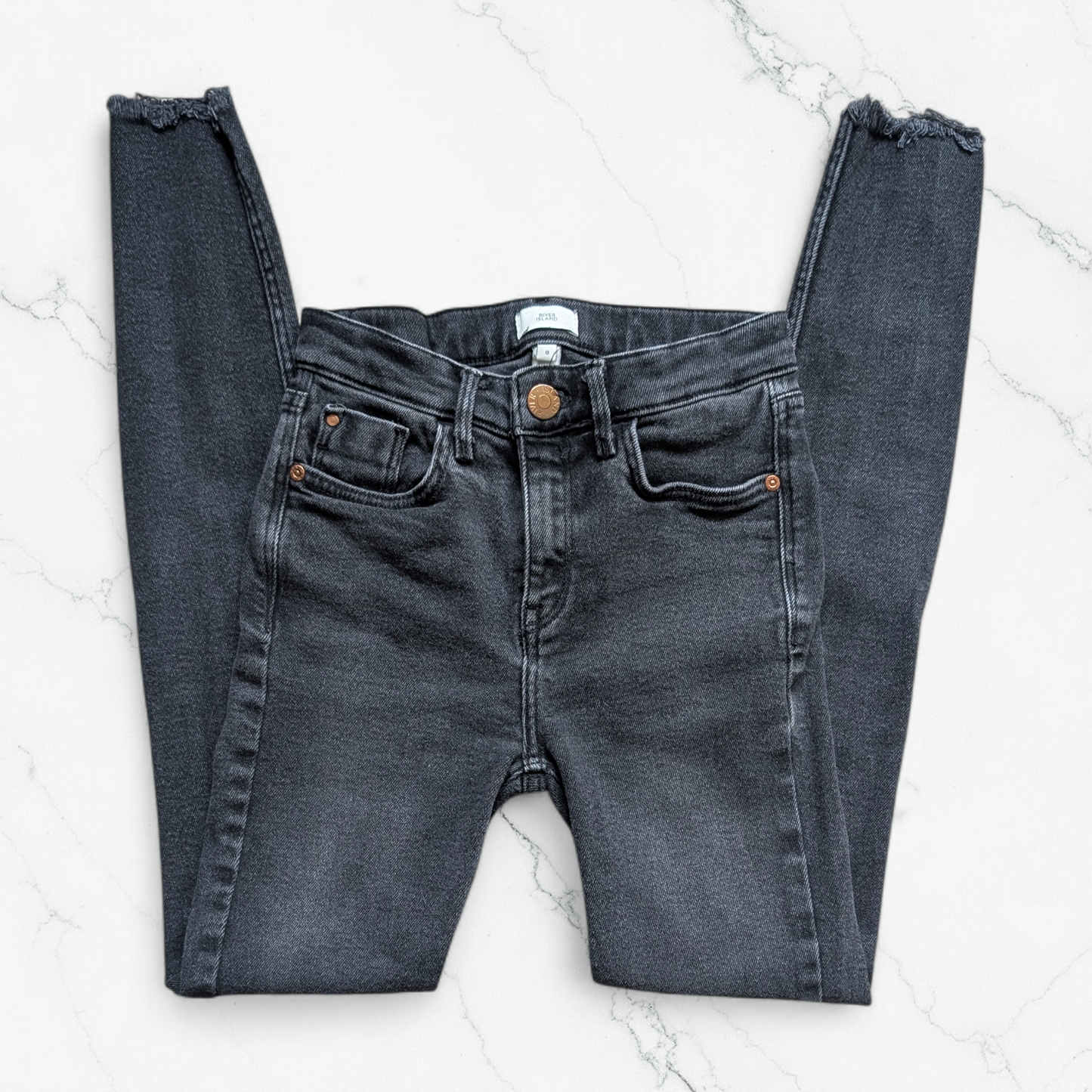 Faded Black Skinny Denim Trousers