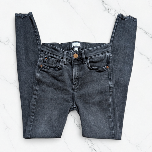 Faded Black Skinny Denim Trousers