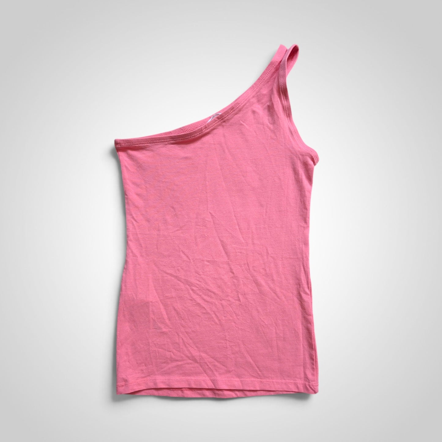 00s Bubblegum Pink One Shoulder Top