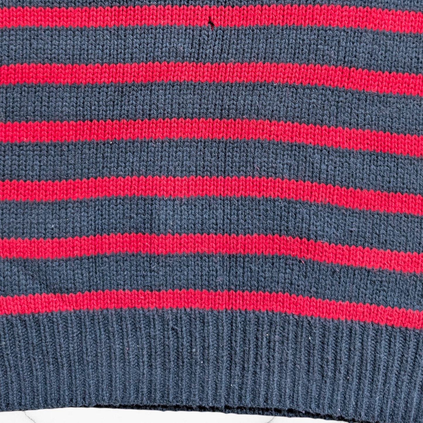 Vintage FatFace Men's Navy & Red Striped Wool-Blend Jumper