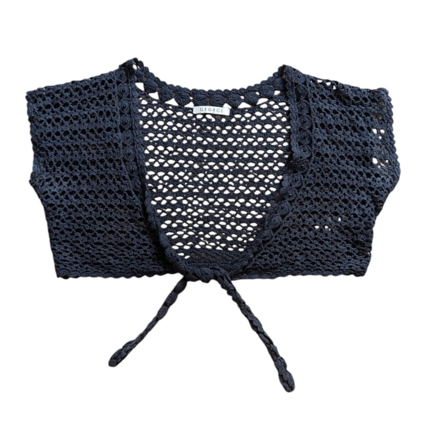 00's Navy Crochet Shrug