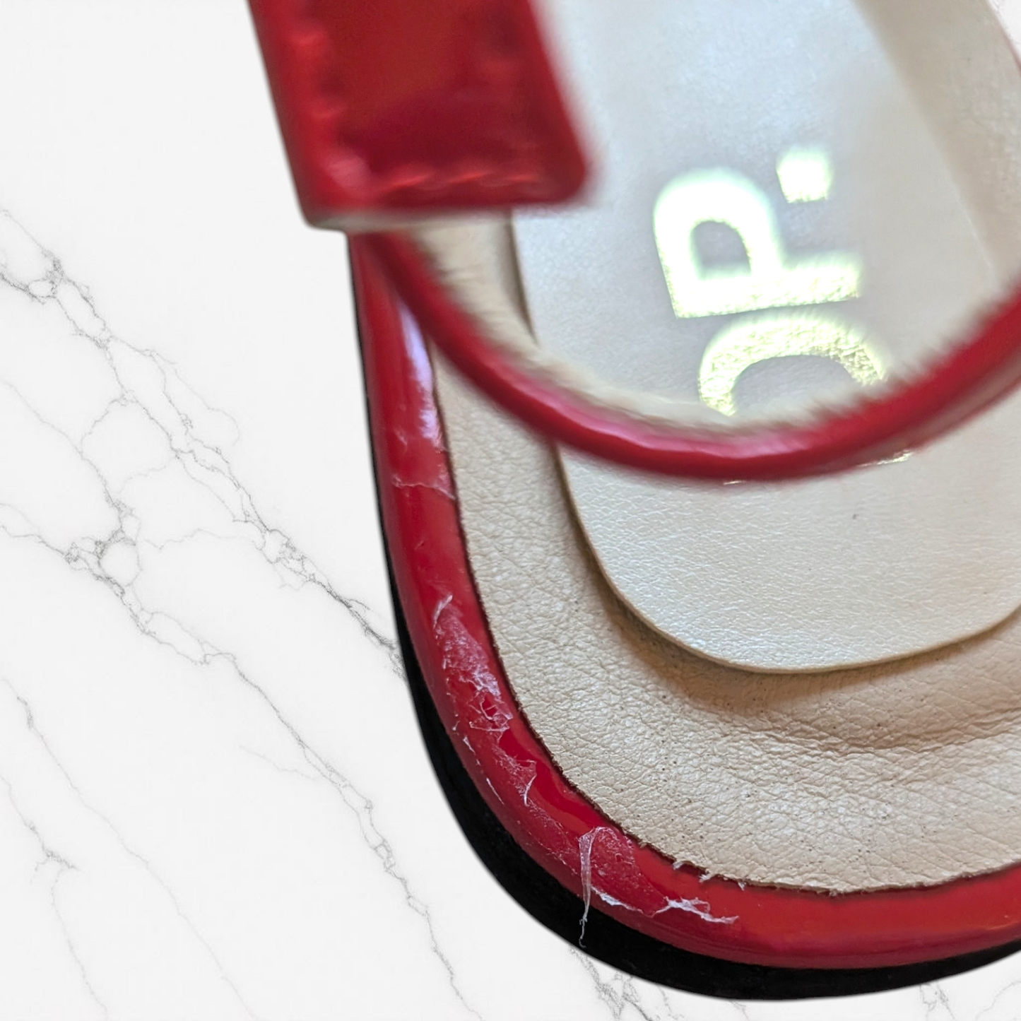 Cherry Red Slingbacks Flats - Size 8