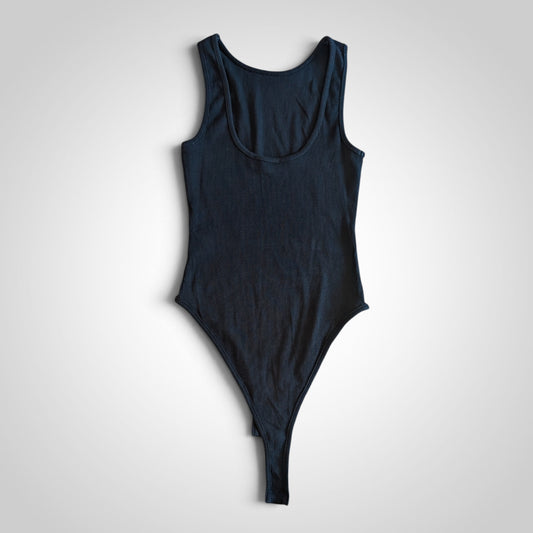 Black Ribbed Bodysuit