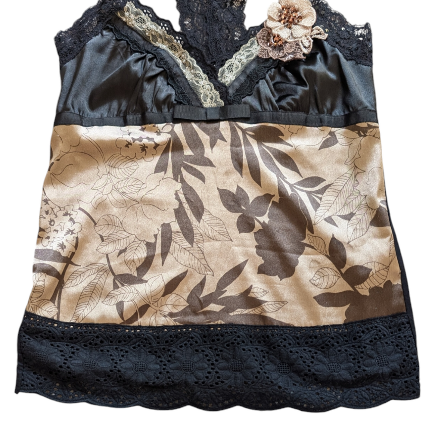 00's Black & Brown Floral Cami