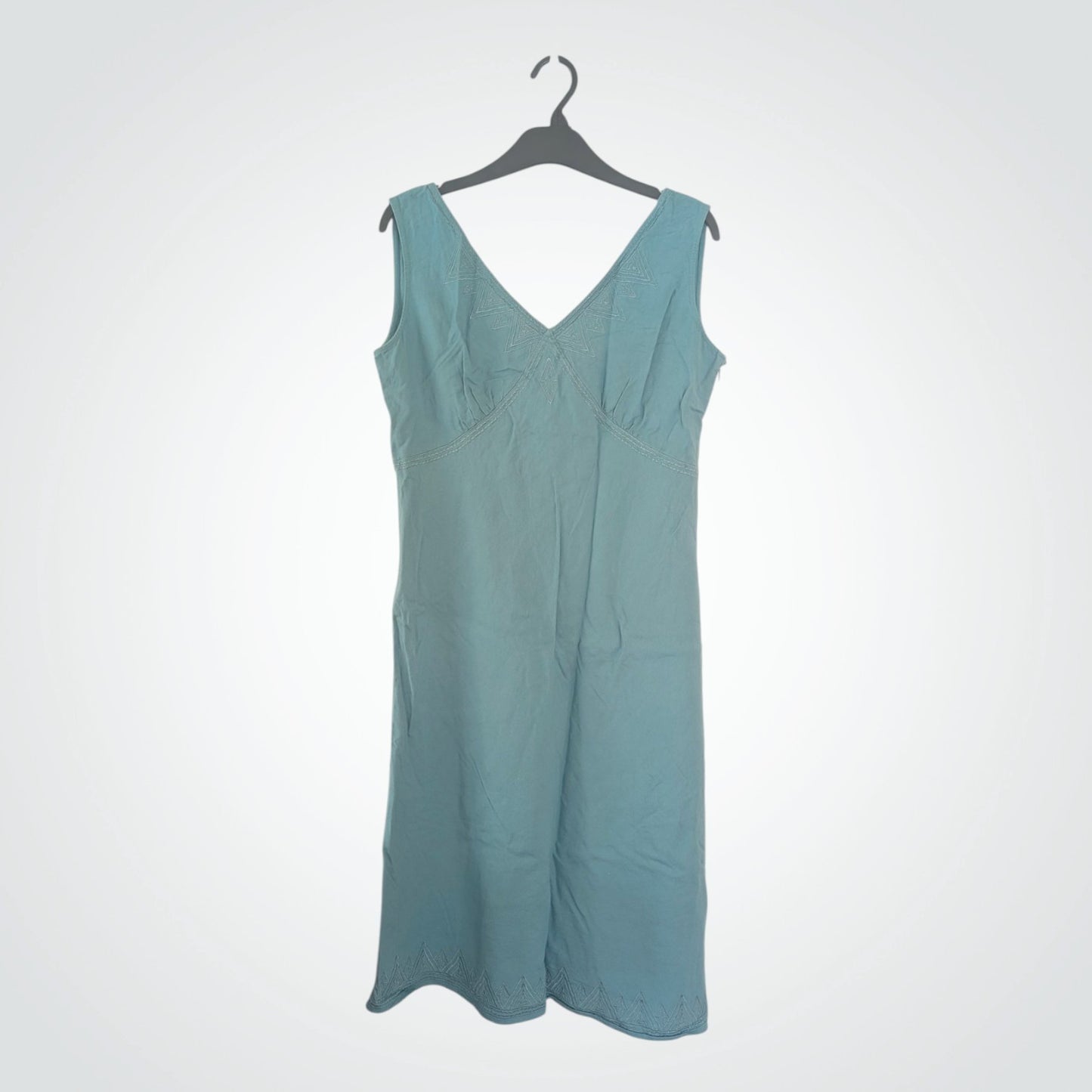 00s Icy Duck Egg Blue Linen Blend Dress