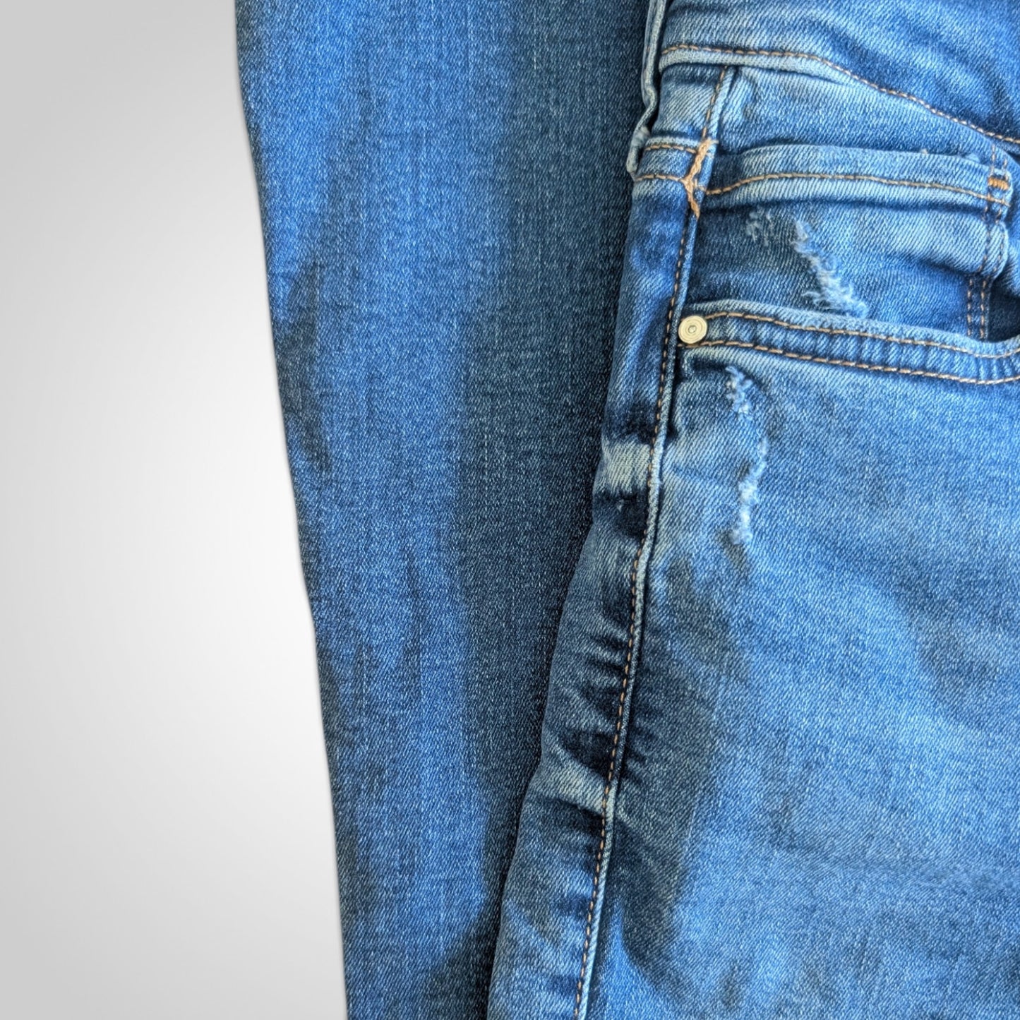 Blue High Waisted Flared Jeans | W24.5