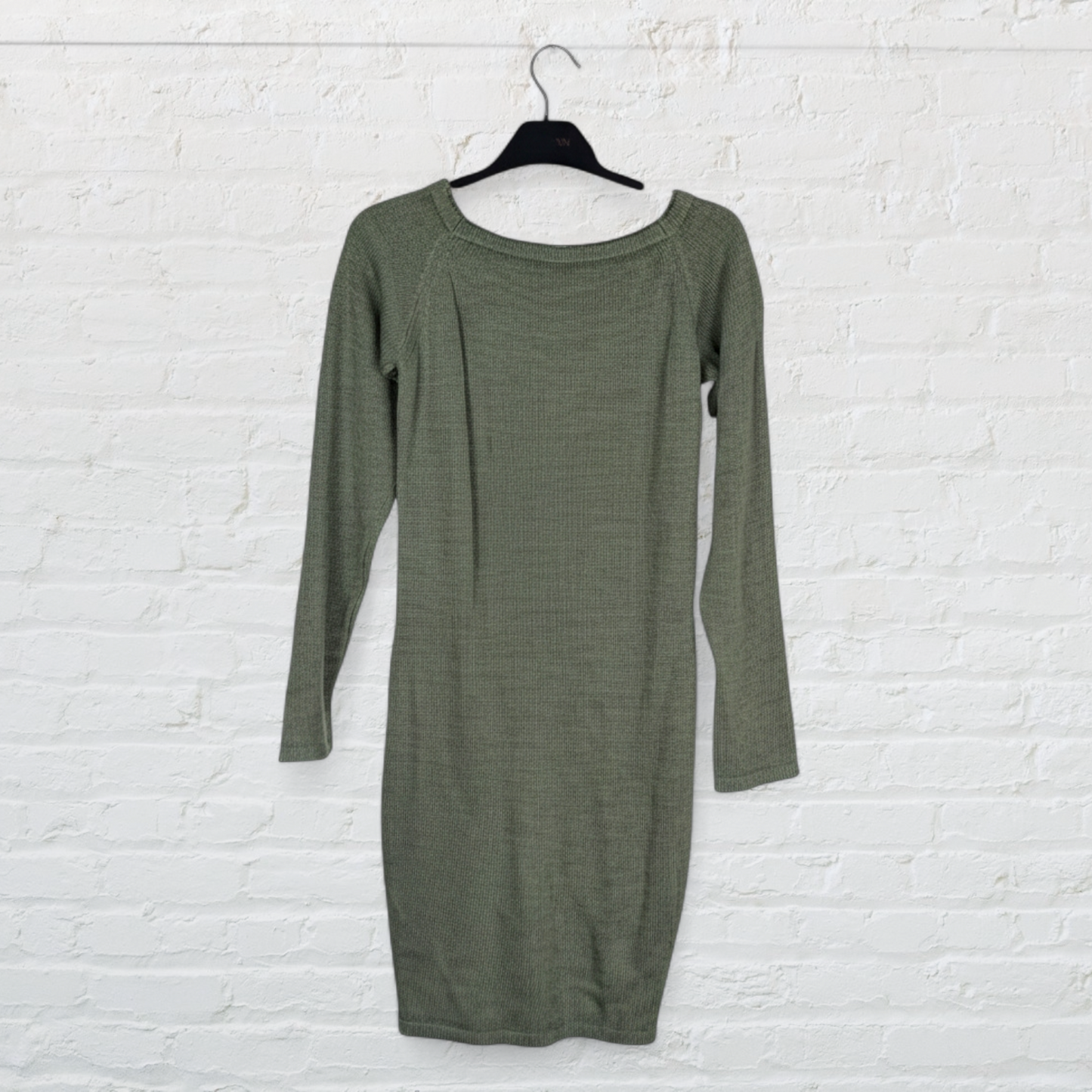 Khaki Green Ruched Jumper Dress