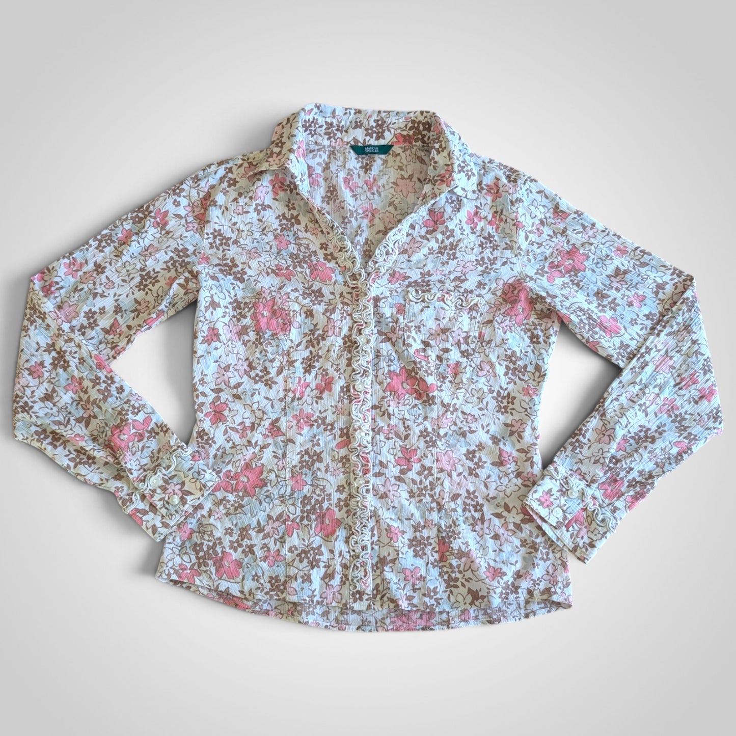 00s Cottagecore Floral Shirt