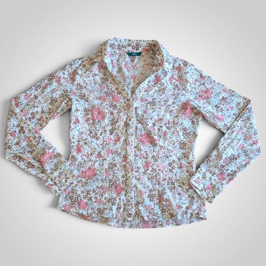 00s Cottagecore Floral Shirt