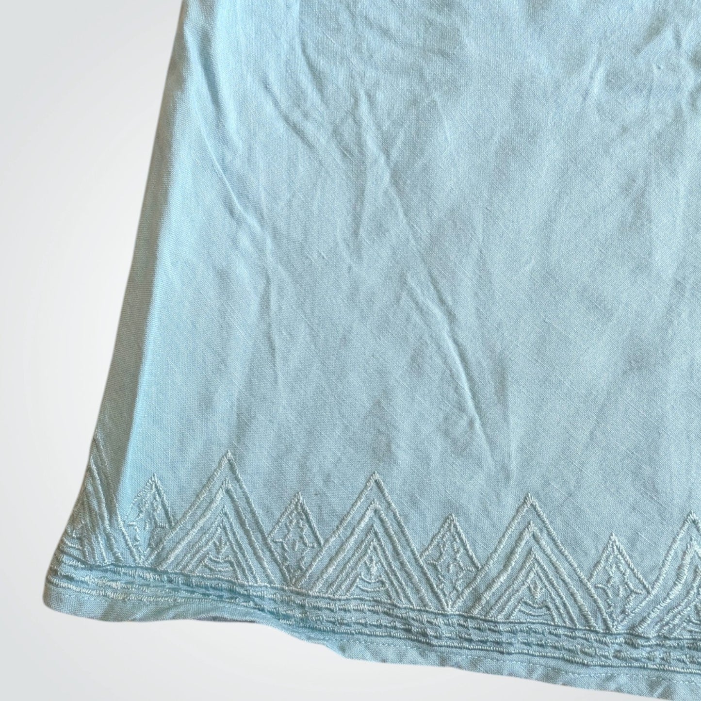 00s Icy Duck Egg Blue Linen Blend Dress