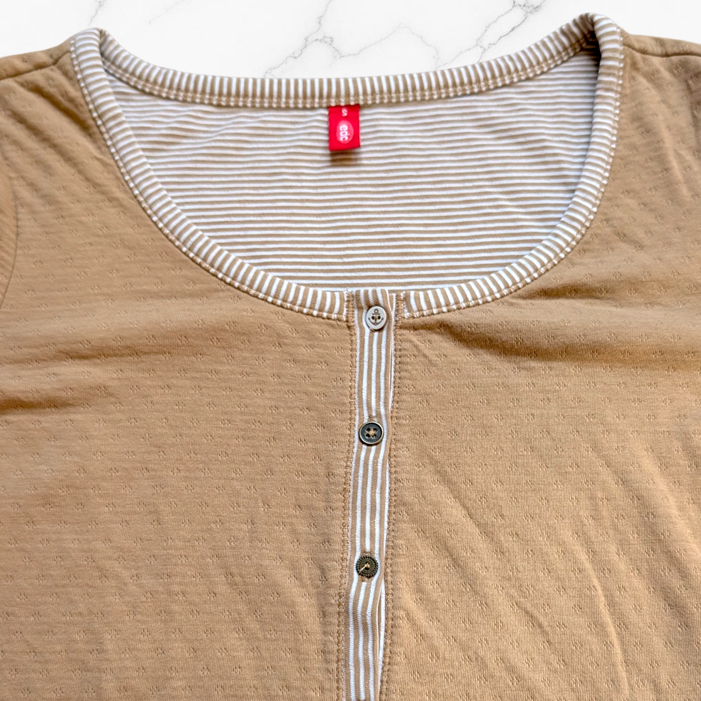 00's Tan Mixed-Knit Cardigan